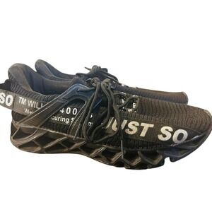 Just So So Blade Sneakers Black Knit Athletic Running Shoes Gym Trainers Size 10
